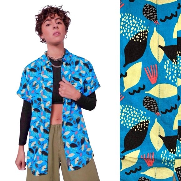 Wildfang Tops - NWT Wildfang Empower Button Up Tropical Punch